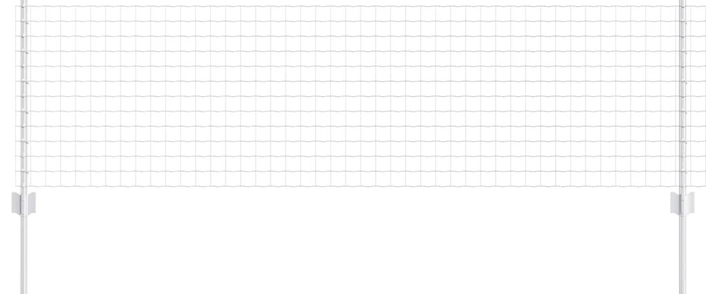vidaXL Cerca e Poste Prateado 0,6 x 25 m Aço