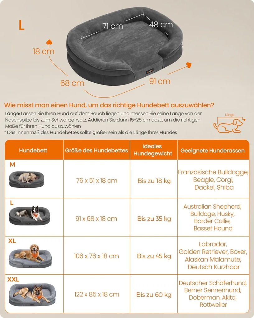 Cama para cães 91 x 68 x 18 cm cinzento claro