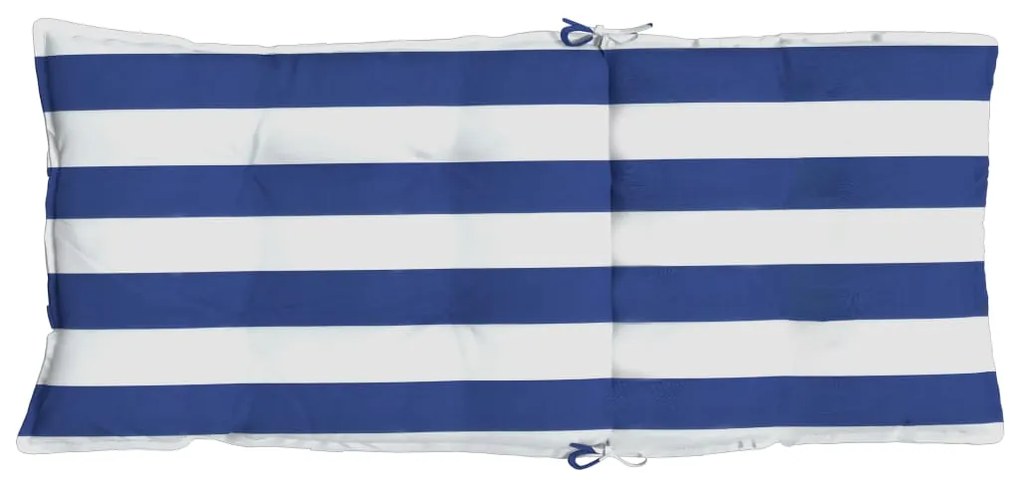 Almofadões cadeira encosto alto 2 pcs tecido oxford azul/branco