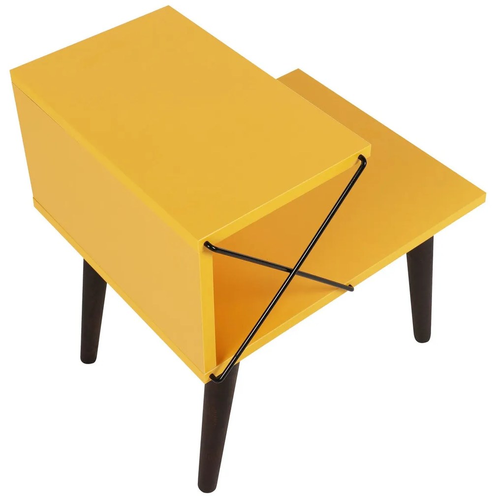 Mesinha de Cabeceira Cross – Amarela – 50x55x40 cm