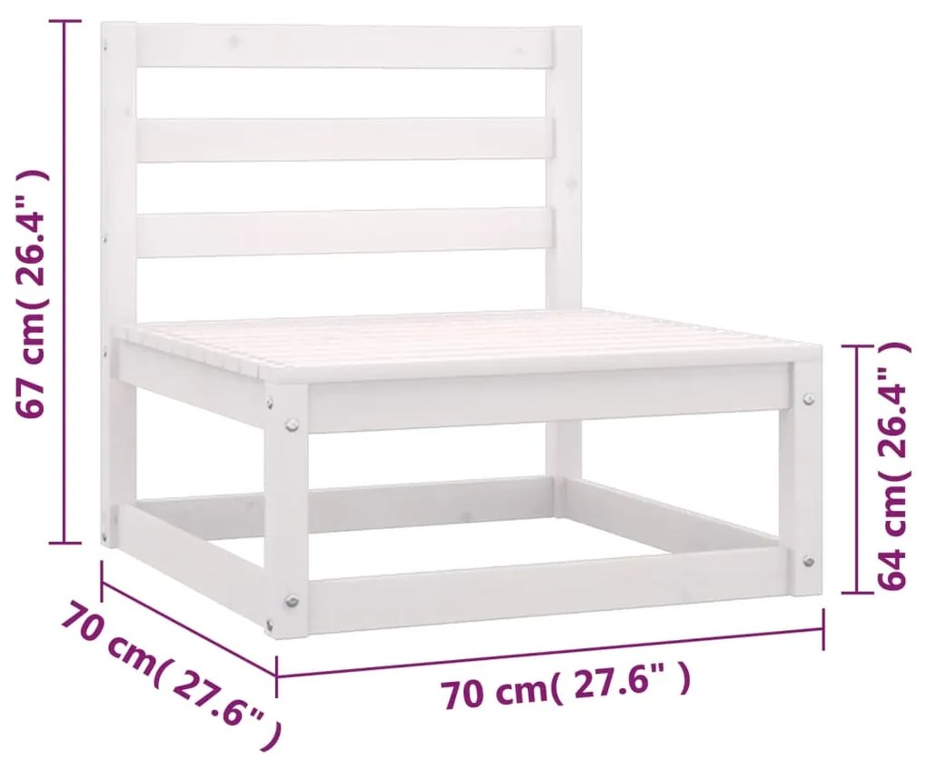 6 pcs conjunto lounge de jardim com almofadões pinho maciço