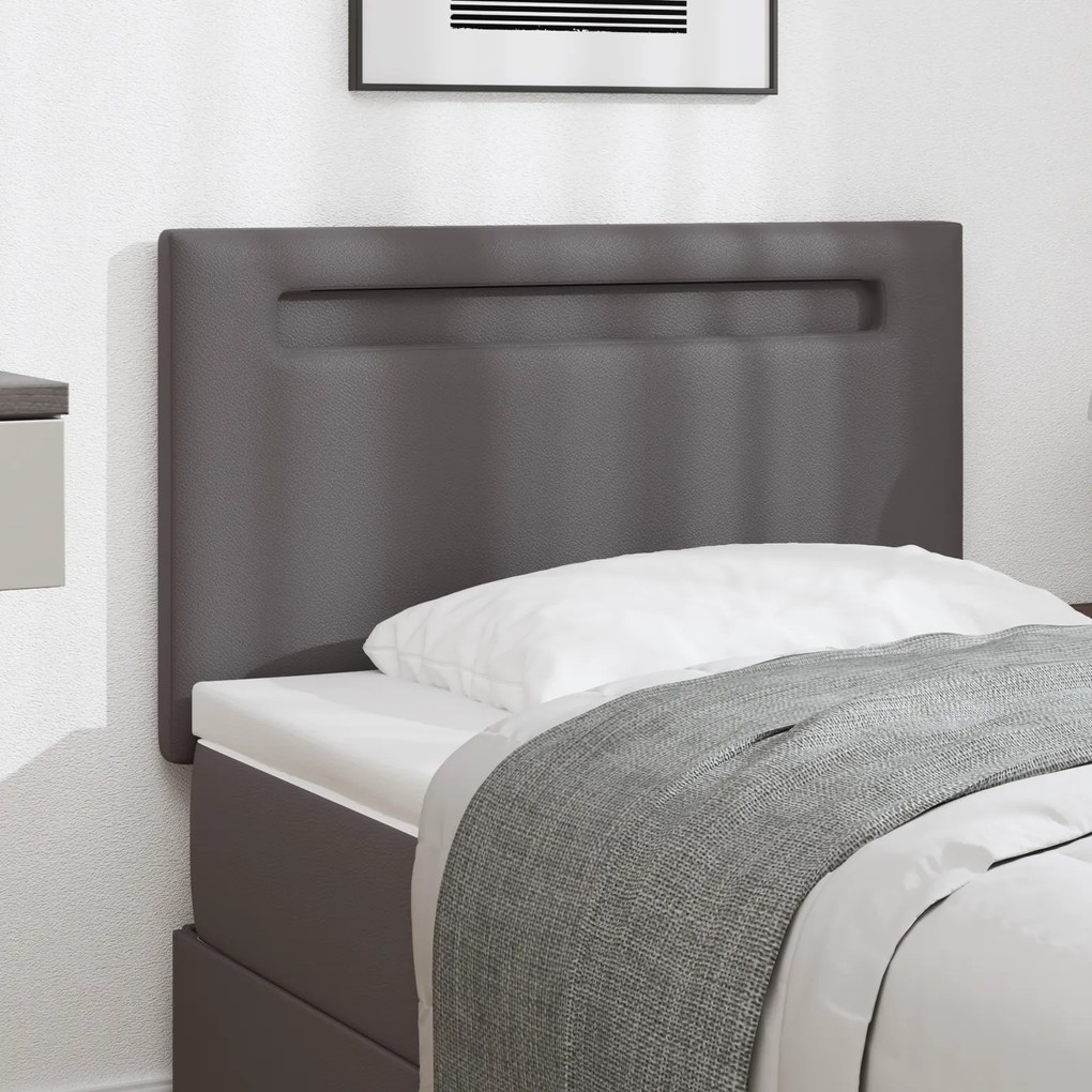 vidaXL Cabeceira de Design Simples Cinza 100 cm Couro Sintético