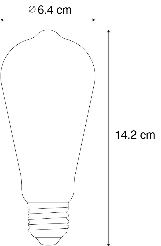 Conjunto de 5 Lâmpadas LED de Filamento E27 ST64 Transparente 4W 470 lm 2700K