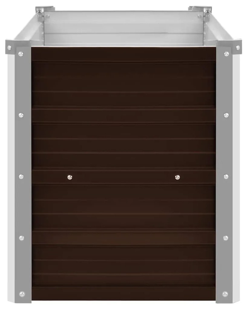 Canteiro elevado de jardim aço galvanizado 160x40x45cm castanho