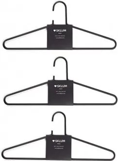 Pack De 6 Cabides Em Aço Alham Preto - Sklum