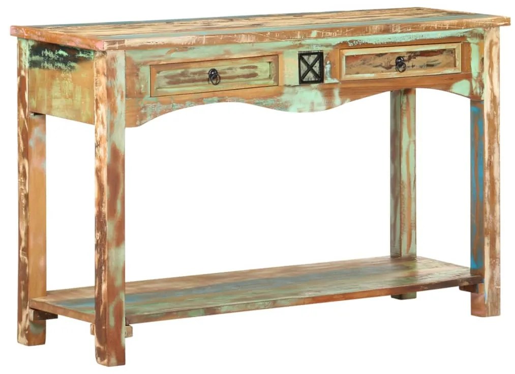 Mesa consola 120x40x75 cm madeira recuperada maciça