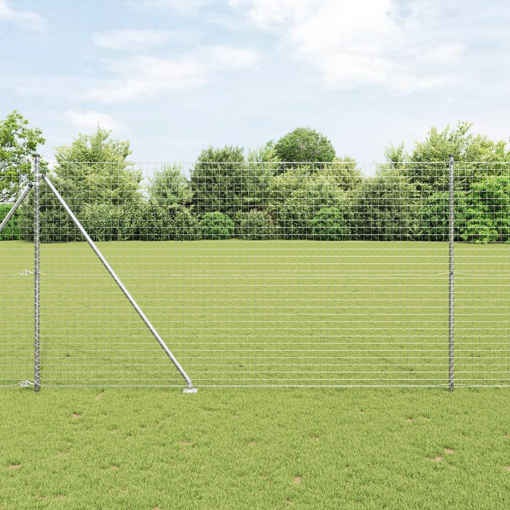 Postes de Cerca vidaXL com Ponta 26 pcs Ø32 mm 180 cm Aço Galvanizado