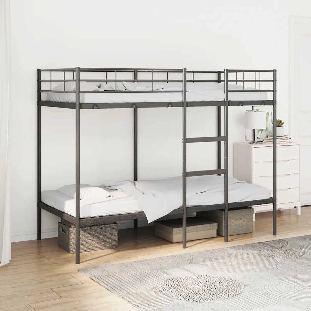 Beliche sem colchão 90x190 cm aço preto