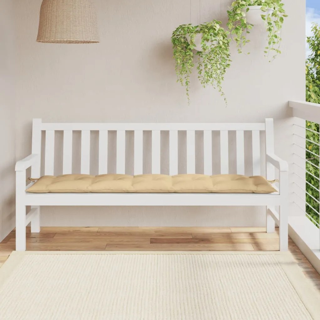 Almofadão p/ banco de jardim 180x50x7 cm mesclado tecido bege