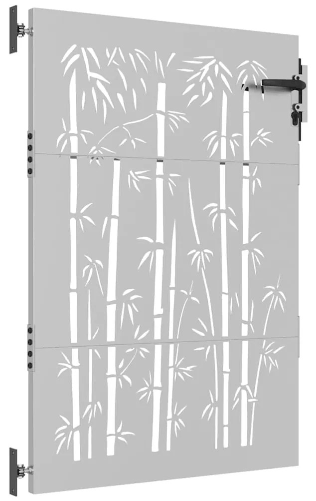 Portão de jardim 85x125 cm aço corten design bambu
