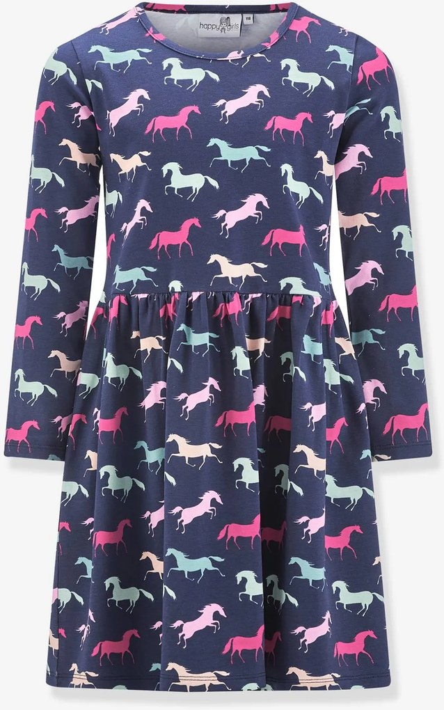 Vestido com cavalos Happy Girls para menina marinho