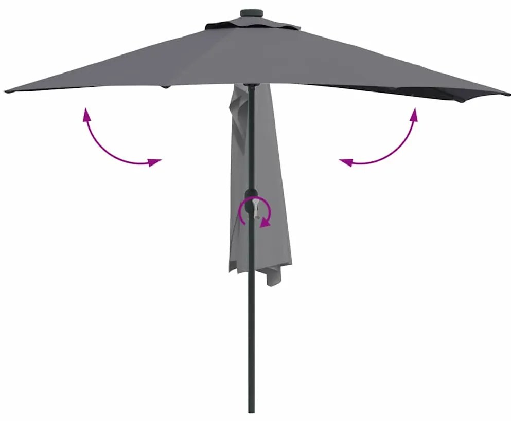 Guarda-sol de Jardim Antracite 294 x 150 x 224 cm tecido