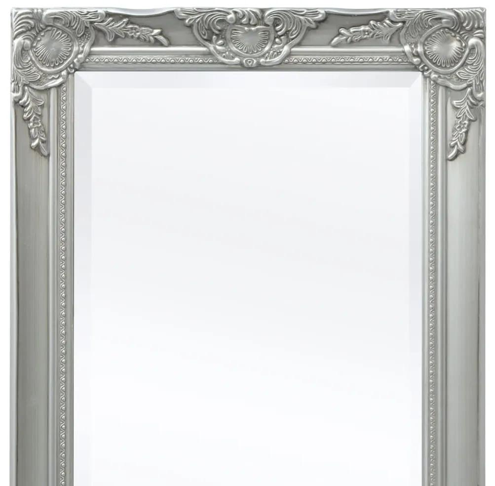 Espelho de parede, estilo barroco, 100x50 cm, prateado