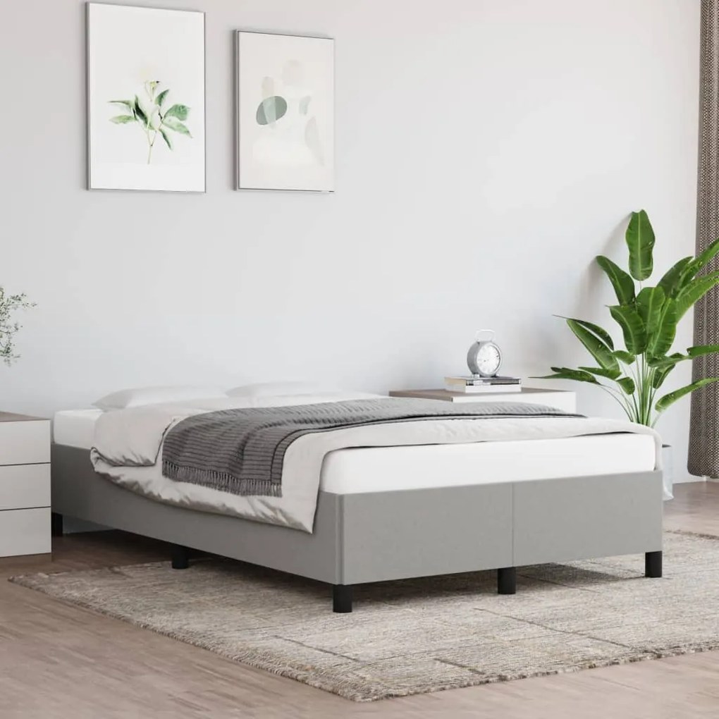 vidaXL Estrutura de cama sem colchão 120x200 cm tecido cinzento-claro