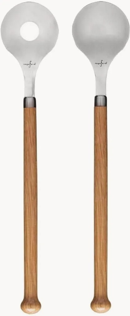 Talheres para salada em madeira de carvalho Oval Oak, conjunto de 2