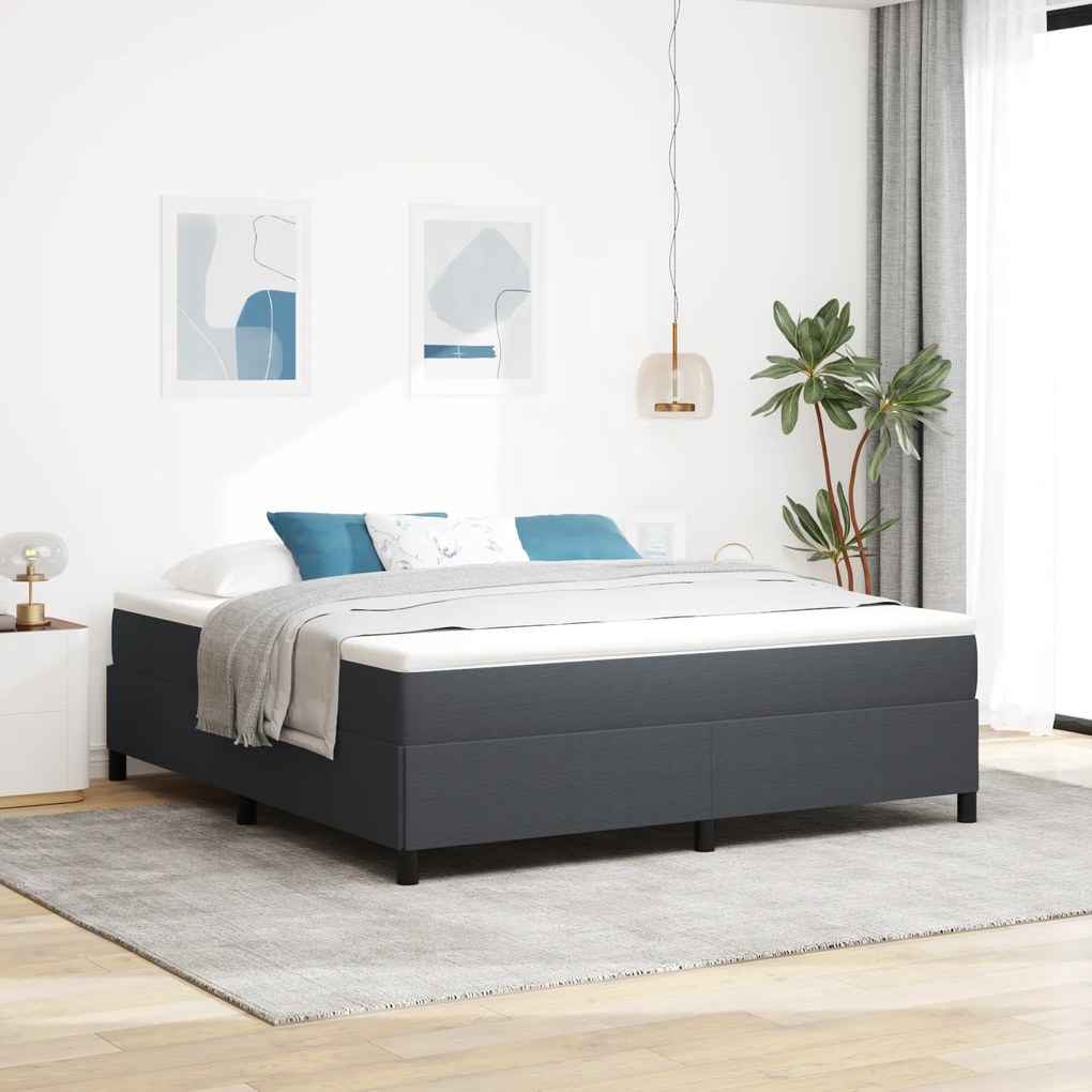 Estrutura de Cama vidaXL Cinza Escuro 180x200 cm Tecido Corduroy