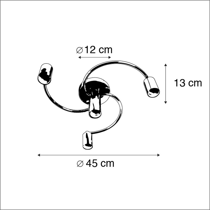 LED Candeeiro de teto inteligente preto com 4 lâmpadas WiFi G95 - Facil Moderno,Art Deco