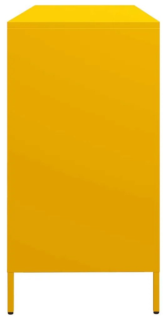 Aparador 135x39x73,5 cm aço laminado a frio amarelo mostarda