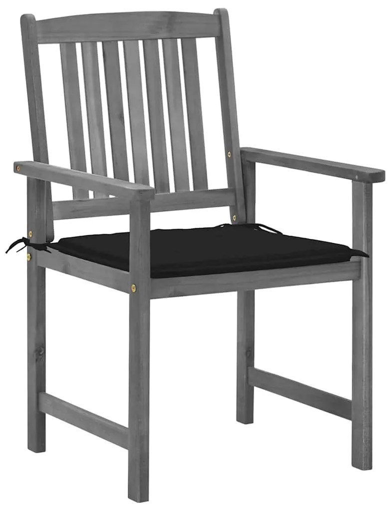 Cadeiras de jardim com almofadões 4 pcs acácia maciça cinza
