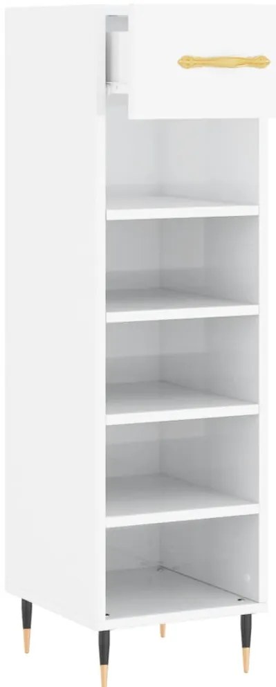 Sapateira 30x35x105 cm derivados de madeira branco brilhante