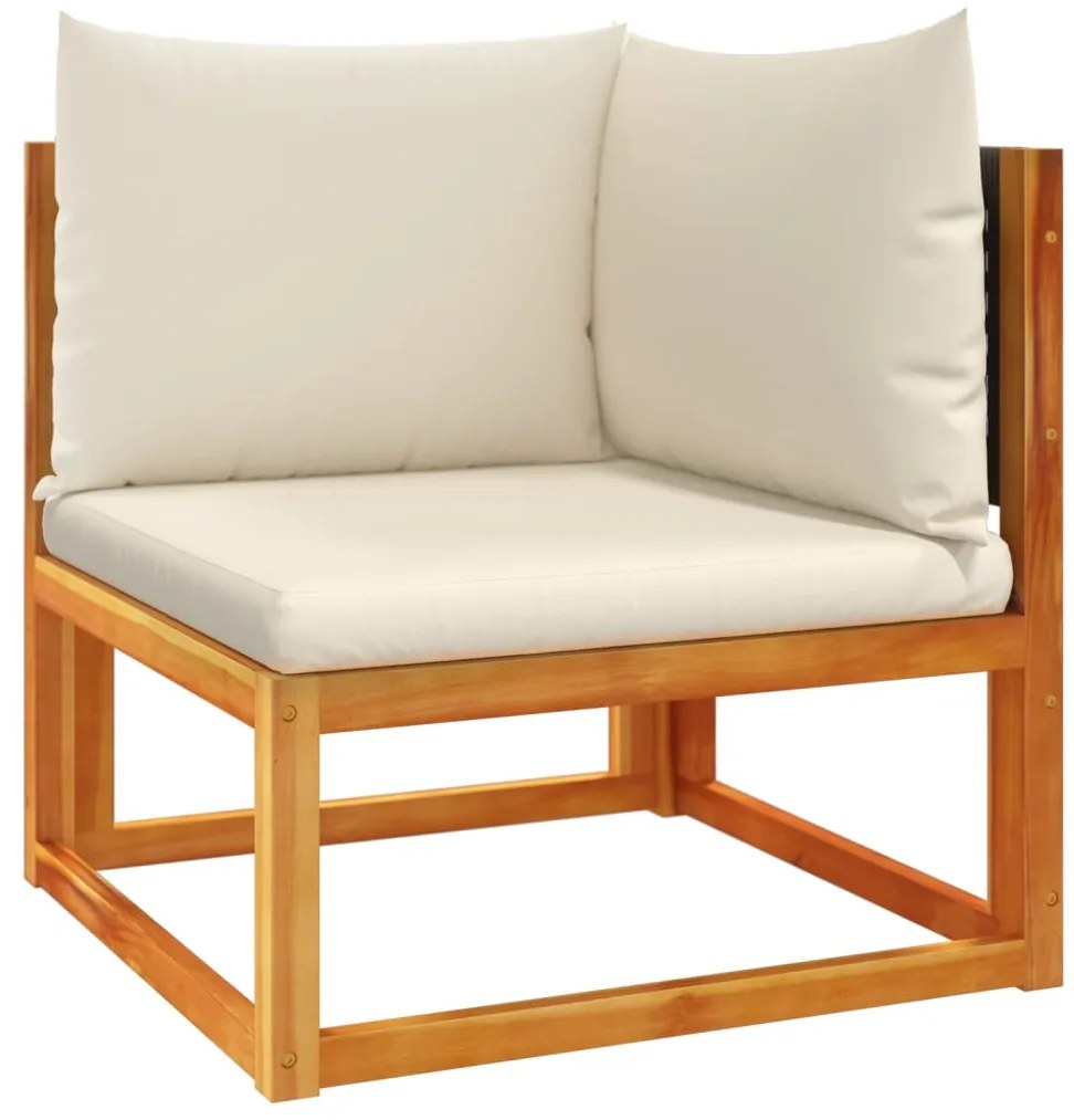 6 pcs conjunto de sofás de jardim com almofadões acácia maciça