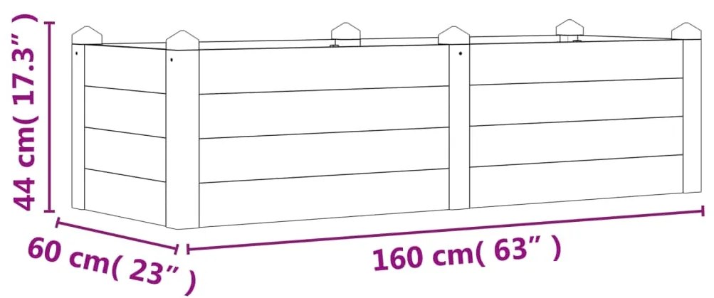 Canteiro elevado de jardim 160x60x44 cm madeira acácia maciça