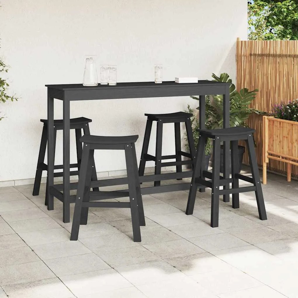 Banquetas de Bar vidaXL 6 pcs Preto HDPE