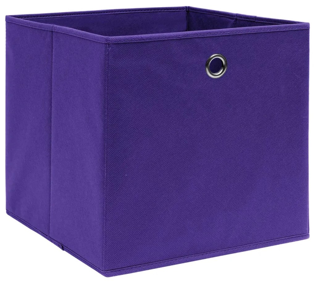 Caixas de arrumação 4 pcs 32x32x32 cm tecido roxo