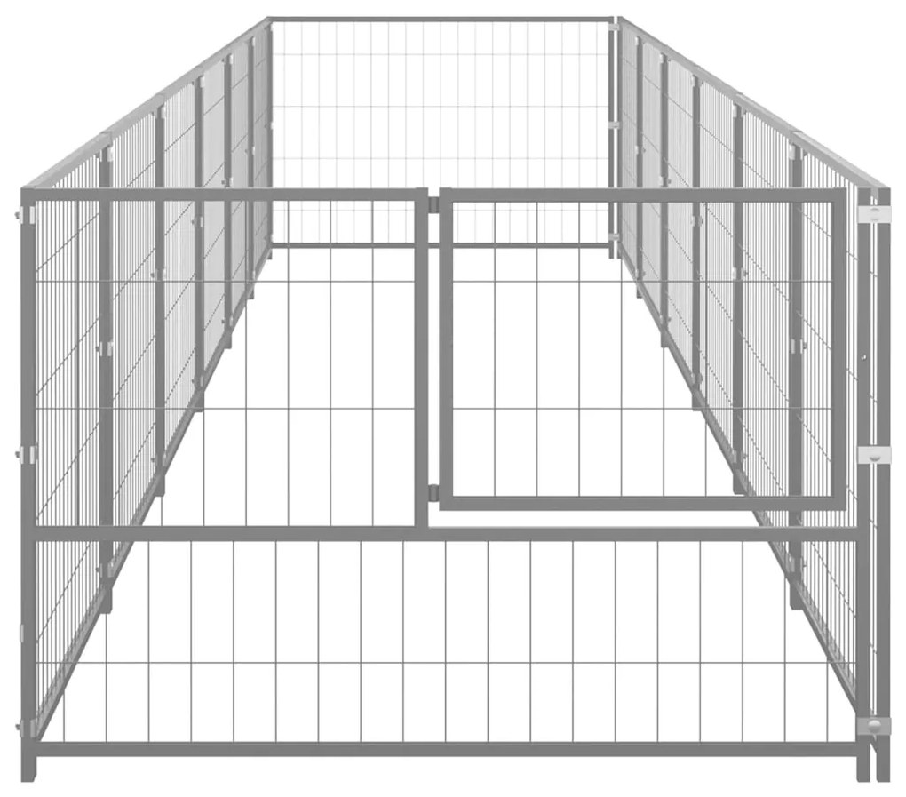 Canil para cães 6 m² aço prateado