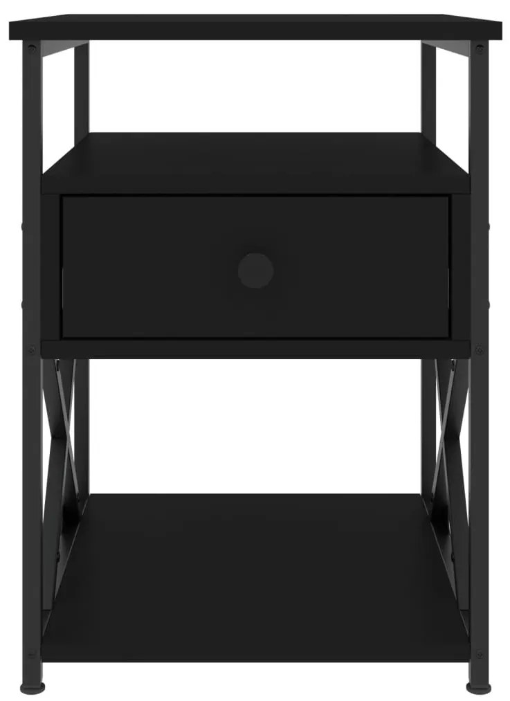 Mesa de cabeceira 2 pcs 40x42x55 cm derivados de madeira preto