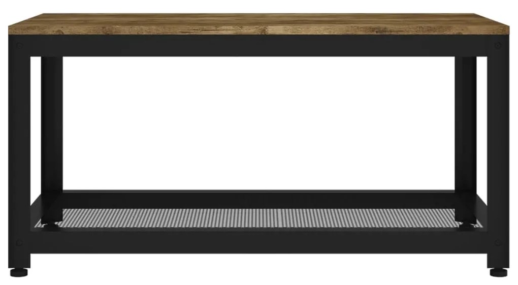 Mesa de centro 90x45x45 cm MDF e ferro castanho-escuro e preto