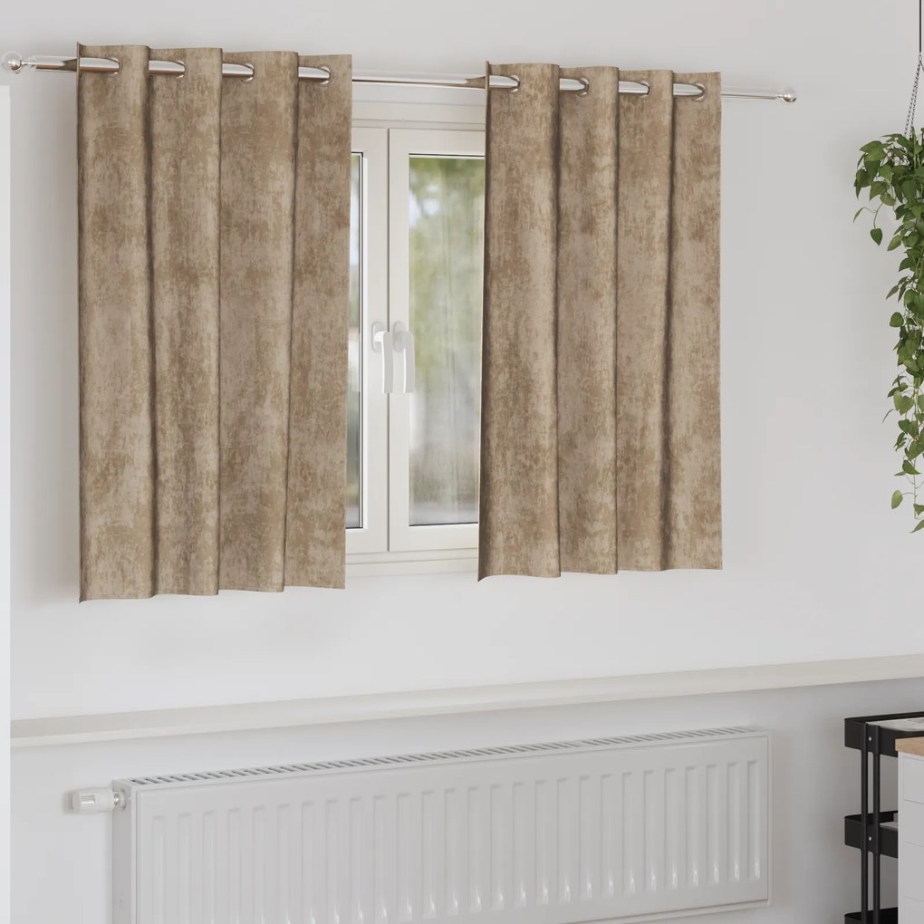 vidaXL Cortinas de Veludo Champagne Poliéster 140 x 140 cm