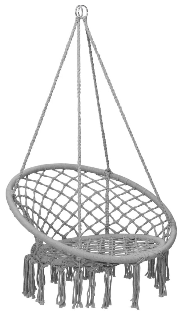 Cadeira de baloiço em rede 80 cm cinzento