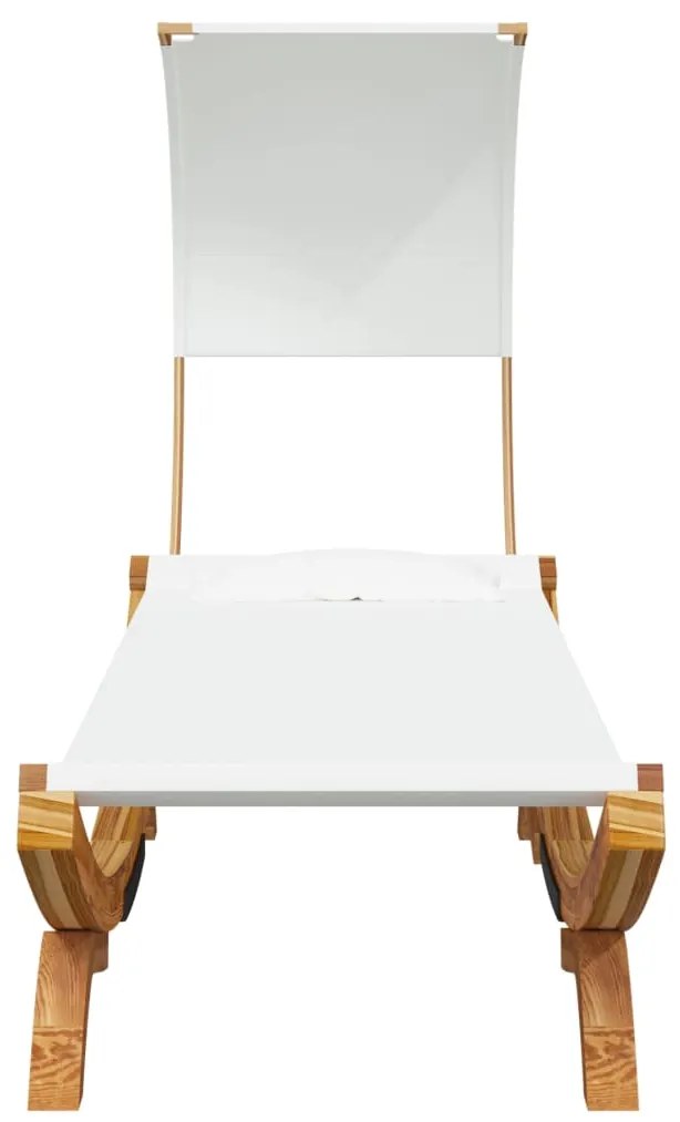 Espreguiçadeira c/ toldo 100x200x126 cm madeira curva creme