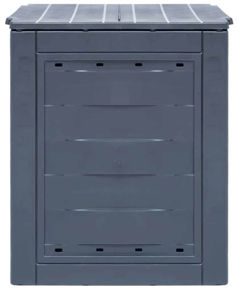 Compostor de jardim 60x60x73 cm 260 L cinzento
