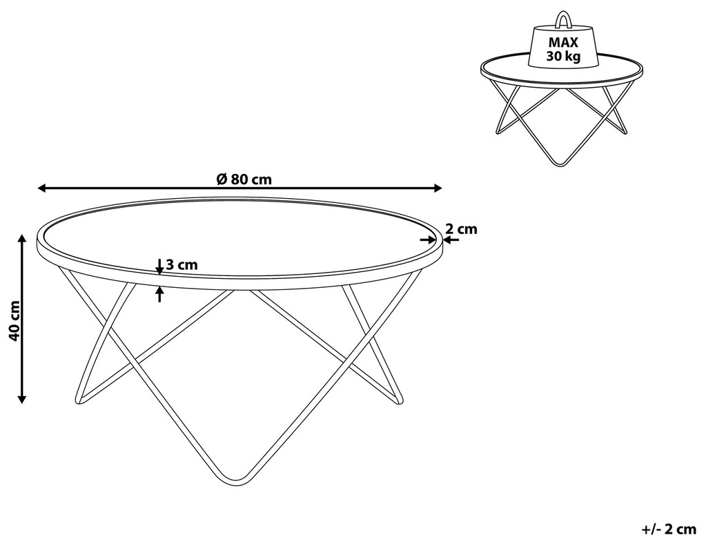 Mesa de centro efeito de mármore com dourado MERIDIAN II Beliani