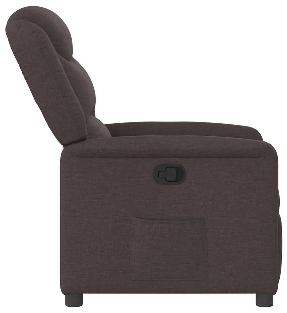 Poltrona reclinável tecido castanho-escuro