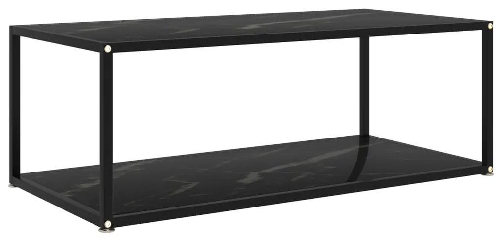 vidaXL Mesa de centro 100x50x35 cm vidro temperado preto
