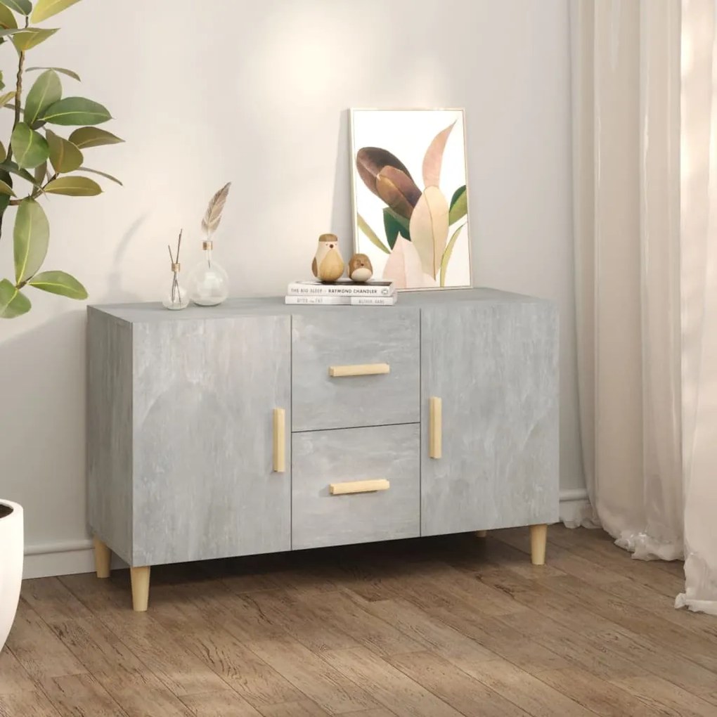 vidaXL Aparador 100x36x60 cm derivados de madeira cinzento cimento