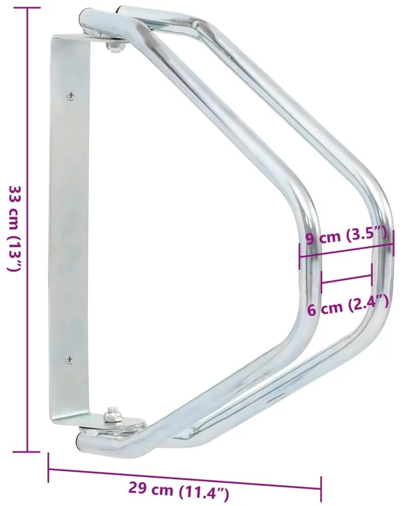 Suporte de parede para bicicleta 2 pcs aço galvanizado