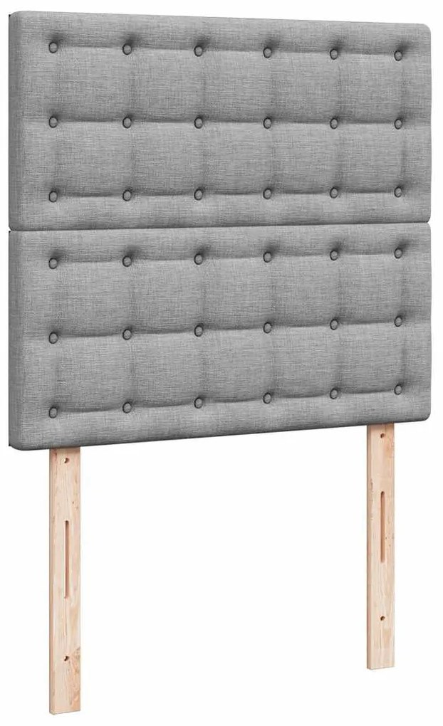 Cama com molas/colchão 100x200 cm tecido cinzento-claro