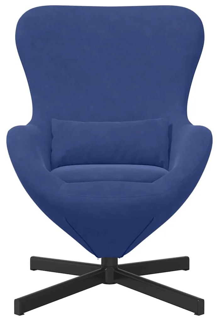 Poltrona de Ovo vidaXL Azul Veludo
