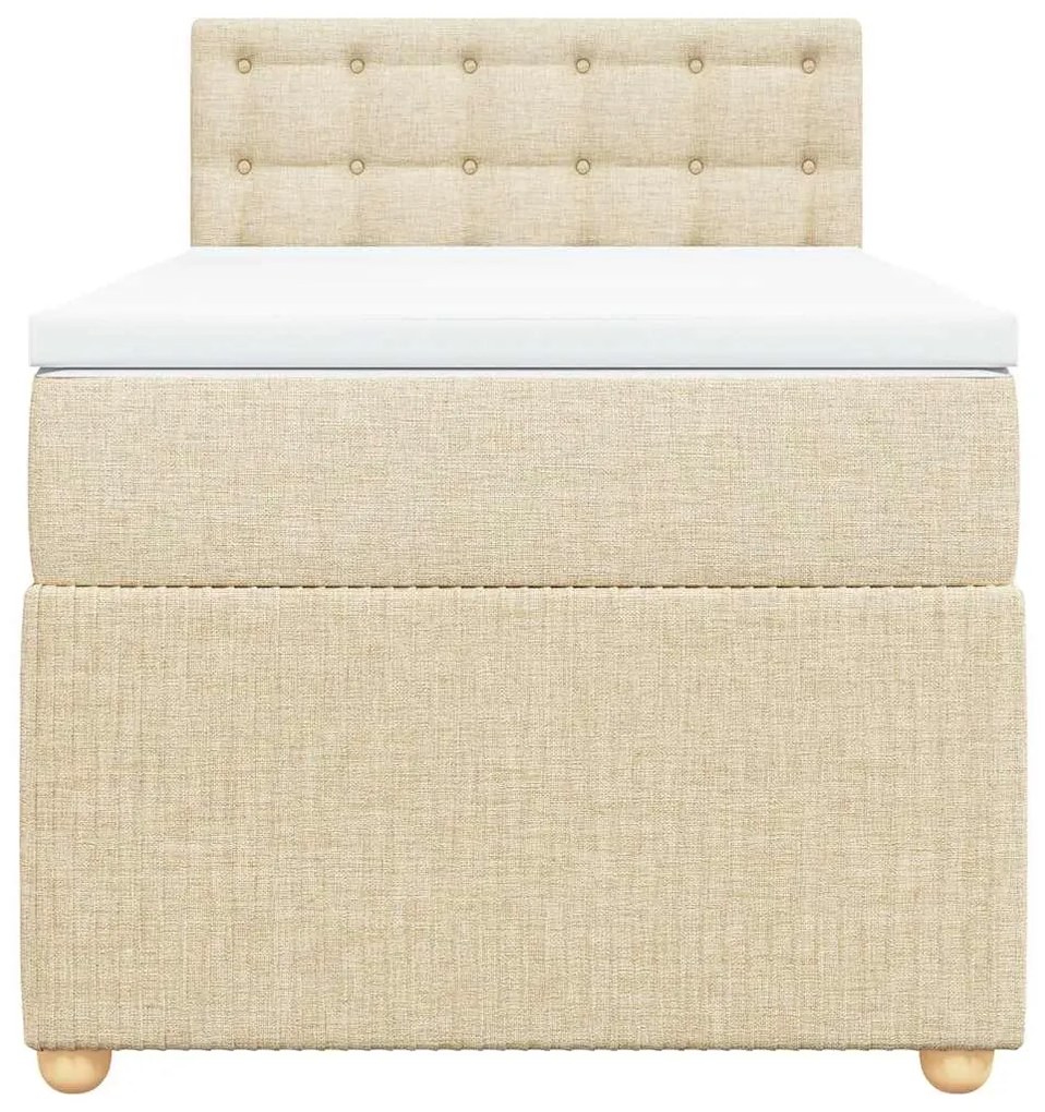 Cama com molas/colchão 90x190 cm tecido cor creme