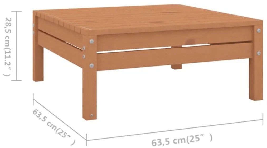 5 pcs conjunto lounge de jardim pinho maciço castanho mel