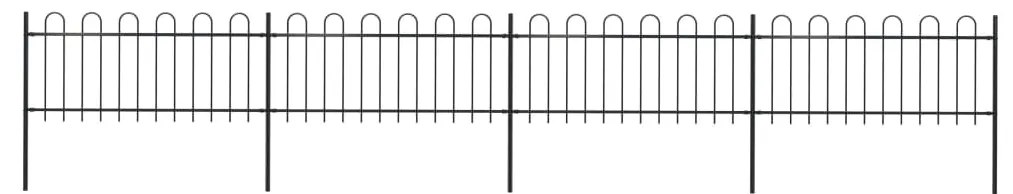Cerca jardim com topo em aros 6,8x0,8 m aço preto