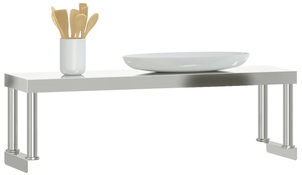 Prateleira para mesa de trabalho 110x30x35 cm aço inoxidável