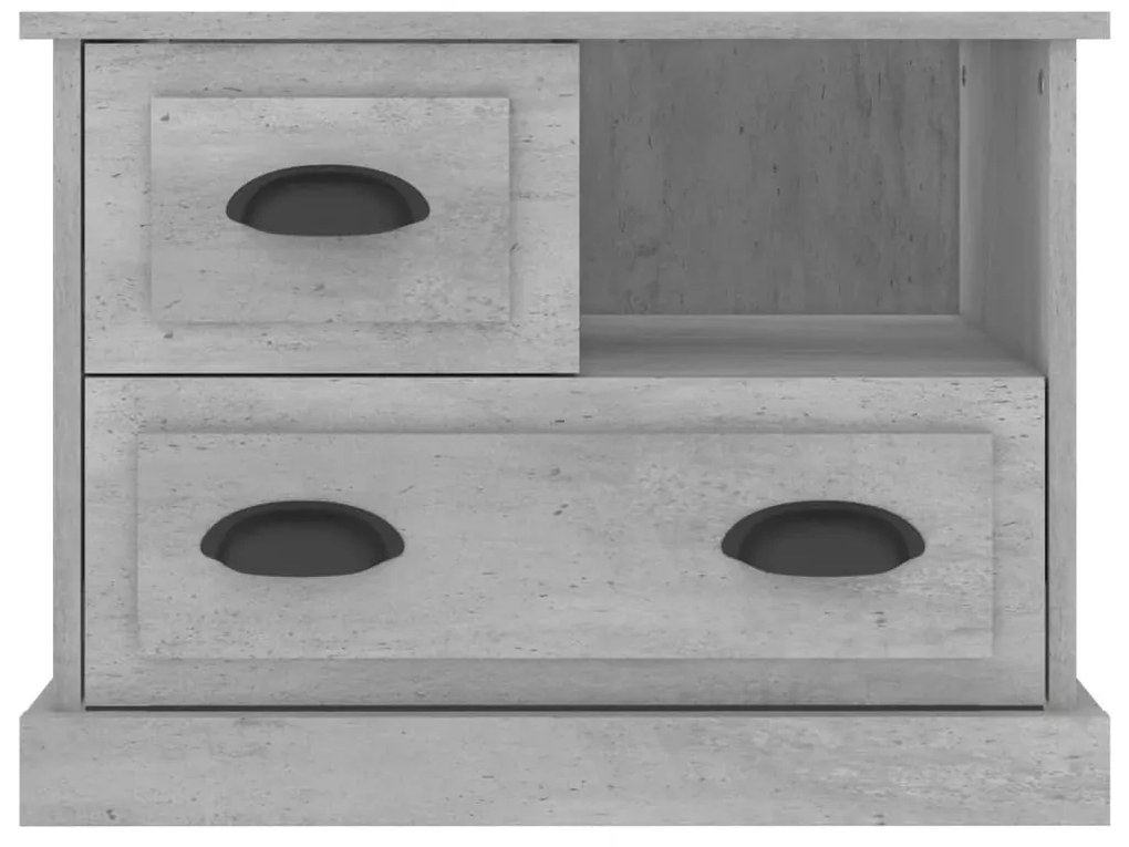 Mesa de cabeceira 60x39x45 cm cinzento cimento