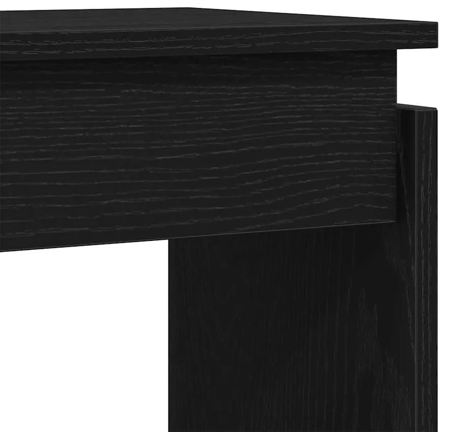 Mesa de Consola vidaXL Preta em Carvalho 80x30x80 cm em Madeira de Eng