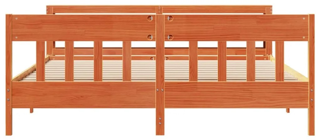 Cama sem colchão 180x200 cm pinho maciço castanho-mel