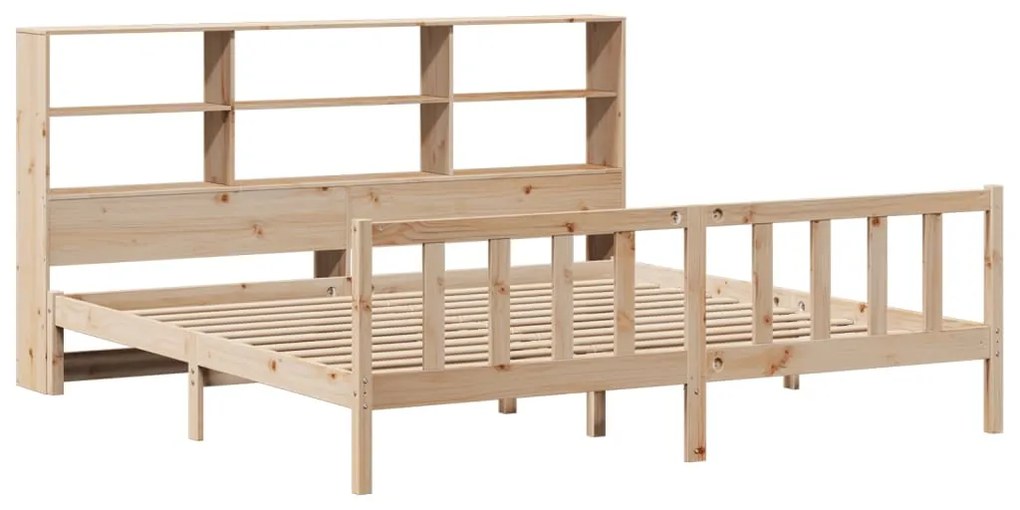 Cama com estante sem colchão 200x200 cm pinho maciço